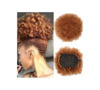 jianjunchaling Chignon synthétique Afro Bouffant avec Cordon de Serrage, Queue de Cheval Bouffante bouclée et crépue, Chignon Naturel for Femmes Noires Hair Ponytail for Women Girls(Light Brown)