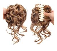 jianjunchaling Extension de Chignon synthétique à Pinces et Griffes en désordre, Accessoires for Cheveux for Femmes, Chignon, Chouchou, Queue de Cheval Hair Ponytail for Women Girls(Bleach Blonde)