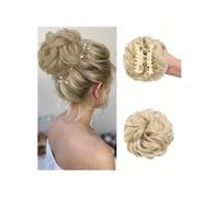 jianjunchaling Extensions de Chignon synthétiques ondulés et bouclés avec Pince à Cheveux for Femme, Queue de Cheval Hair Ponytail for Women Girls(Platinum Blonde)