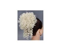 jianjunchaling Messy Bun Hair Piece for Women， Elastic Drawstring Short Ponytail Synthetic Loose Wave Curly for Daily Party Use Hair Ponytail for Women Girls(Blonde)