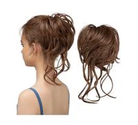 jianjunchaling Messy Bun Hair Piece Tousled Updo Extension Elastic Hair Pieces Curly Scrunchie for Women Hair Ponytail for Women Girls(Light Brown)