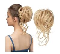 jianjunchaling Messy Bun Hair Piece Tousled Updo Extension Elastic Hair Pieces Curly Scrunchie for Women Hair Ponytail for Women Girls(Light Honey Blonde)