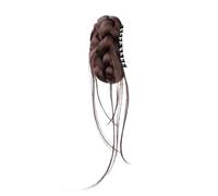 jianjunchaling Perruque synthétique élégante et Moelleuse avec Chignon torsadé et tête en Bourgeon de Fleur Naturelle Hair Ponytail for Women Girls(Dark Brown)