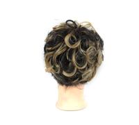 jianjunchaling Postiche Chignon Extensions de Chignon Bouclé Chouchou Updo Peignes Synthétiques en Chignon Désordonné Postiche for Femmes Hair Ponytail for Women Girls(Black Tip Pale Golden Blonde)