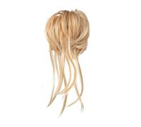 jianjunchaling Postiche Chouchou synthétique élastique bouclé Chignon décoiffé Noir Blond Marron Naturel Faux Cheveux Chignon Bande updo Donut for Femme Hair Ponytail for Women Girls(Dark Gold)