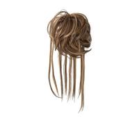 jianjunchaling Postiche Chouchou synthétique élastique bouclé Chignon décoiffé Noir Blond Marron Naturel Faux Cheveux Chignon Bande updo Donut for Femme Hair Ponytail for Women Girls(Dark Brown Gold)