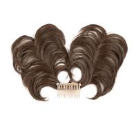 jianjunchaling Postiche synthétique en Chignon décoiffé avec Peigne latéral et Clip en Chignon Naturel, Lisse, Polyvalent et réglable, for Femme Hair Ponytail for Women Girls(Medium Brown)