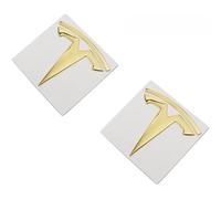 JianJunSuper Autocollant EmblèMe Logo Voiture pour Tesla modèle 3 modèle Y 2021,Imperméable Résistant au Soleil EmblèMe Logo Voiture Remplacement Voiture Décoration Accessoires,3-Gold(2pcs)