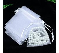 JIANNA Sacs en Organza 15x20 17x23 20x30 25x35 30x40 cm, 10 pièces, Sacs à Bonbons et Chocolat pour fête d'anniversaire et de Mariage, Sacs Cadeaux de noël et d'halloween