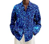 JIANROU Funky Chemise Hawaienne Homme Coupe-Régulière À Manches Longues Chemise Homme Ouverte Chemise À Fleurs pour Homme Chemise De Carnaval Chemise D Ete pour Homme Chemise Polo