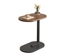 JIANSOZ Table d'appoint en Forme de C à Hauteur réglable, Table d'appoint pivotante à 360° pour Petits espaces, Table Basse Moderne en Noyer pour canapé et lit, idéale pour Salon
