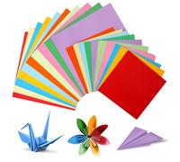 JIANTA 200 Feuilles Origami Coloré pour Enfants, 2 Formats: 15x15cm, 20x20cm, 10 Couleurs Vives, Papier Plié De Couleur Carrée pour Projets de Bricolage en Famille