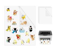 JIANTA 25 Feuilles Papier Autocollant Imprimante A4 Feuille Autocollante Imprimable de Vinyle Transparent pour l'impression d'étiquettes autocollantes pour jet d'encre et laser 210 x 297 mm