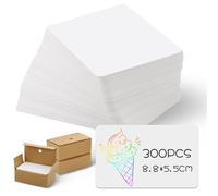 JIANTA 300 Pièces papier cartonné blanc, 8.8 x 5.5CM Flashcards, 250 g/m² Cartes À Jouer Blanche, Brillant et Mat, Cartes de notes, Fiches d'étude, Carte de Postale Blanche