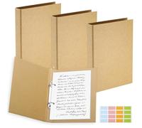 JIANTA 4 Classeurs à Anneaux A5 en Papier Kraft, Rechargeables, 2 Anneaux