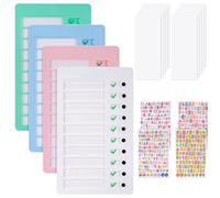 JIANTA 4 Pièces Tableaux de Tâches à Faire pour Enfants avec Autocollants | Tableau Memo Checklist avec 10 Feuilles de Papier Vierge, To Do List pour Enfants, Tableau Repartition des Taches Famille