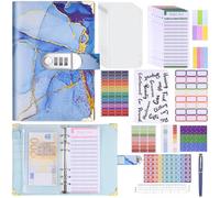 JIANTA A6 Budget Planner Classeur à fermeture, Carnet d'épargne A6, Classeur Épargne Planificateur budgétaire avec stylo, Feuilles de budget, Pochettes, Étiquettes adhésives, Autocollants