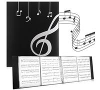 JIANTA Classeur à 4 Pages pour Partitions A4 avec Pochettes Transparentes, Pochette Chorale Noire Classeur à Partitions pour Partitions Piano Guitare Violon