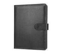 JIANTA Classeur à anneaux A6 en cuir synthétique, couverture rechargeable à 6 anneaux pour papier de remplissage A6, classeur budgétaire A6 pour voyage, travail (papier intérieur non inclus)-Noir