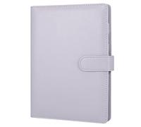 JIANTA Classeur A5 en Cuir Synthétique - Couverture Rechargeable à 6 Anneaux pour Papier de Remplissage, Classeur Budgétaire pour Voyage, Travail (Papier Intérieur Non Inclus) (Violet)
