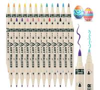JIANTA Feutre Acrylique 24 Couleurs Marqueur Peinture Acrylique, Acrylic Paint Marker Double Pointe Peinture Acryliques Pinceau pour Peinture sur Roche, Verre, Pierre, Bois, Céramique