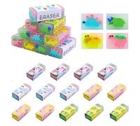 JIANTA Gomme à Effacer, 24Pcs Gommes à Effacer de Dinosaures, Art Eraser Gommes Mignonnes, Gommes Colorées Caricature pour Enfant étudiants Fournitures Prix Cadeaux de Fête Fournitures d'art