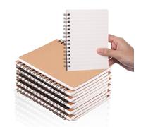 JIANTA Lot de 12 carnets A6 cahiers A6 lignés à spirales | 100 pages / 50 feuilles 80 g/m² bloc-notes ligné idéal pour dessins, idées, études, l'école, bureau, maison, voyages (kraft)