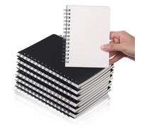 JIANTA Lot de 12 carnets A6, petit carnet A6 blanco à spirales | 100 pages / 50 feuilles 80 g/m² bloc-notes blanco idéal pour dessins, idées, études, l'école, bureau, maison, voyages (noir)