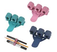JIANTA Lot de 3 porte-stylos en acier inoxydable pour infirmière - Porte-stylos à 3 compartiments avec anneau à ressort - Accessoire de soins pour infirmière et médecin (3 couleurs)
