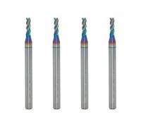 JIANXING Lot de 4 fraises carrées en carbure pour aluminium, alliage de cuivre, plastique, embouts de fraises en bout de 5/64", revêtement HRC 55 degrés DLC, fraises de toupie CNC