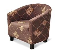 jianyana Housse de Fauteuil tonneau imprimée 1 pièce, Haute élasticité, Housse de Fauteuil Durable, Housse de Chaise Club pour salon, réception d'hôtel, comptoir de Bar, Salle à Manger, Bureau
