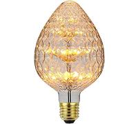 JIAO Ampoule de Feu D'artifice LED 3W Rétro E27 Base Vintage Edison Dimmable Étoilée - Décorative Fée Feu D'artifice (Fraise)