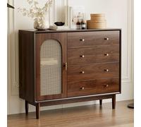 JIAOCKJIAO Buffet, Buffet Cuisine Garde-Manger, Meuble de Rangement de Cuisine À Plusieurs Niveaux avec Portes en Rotin, pour Salle À Manger, Entrée(Brown,140cm/55.1in)