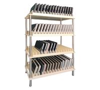 JIAOCKJIAO Casier À Téléphones Portables À 1/2/3/4/5/6 Compartiments, Support de Rangement en Plastique avec Piliers Métalliques, pour Salle de ureau, École(60Grids)