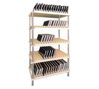 JIAOCKJIAO Casier À Téléphones Portables À 1/2/3/4/5/6 Compartiments, Support de Rangement en Plastique avec Piliers Métalliques, pour Salle de ureau, École(75Grids)