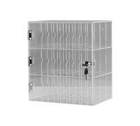 JIAOCKJIAO Coffret de Rangement pour Téléphone Portable en Acrylique Transparent avec Compartiments, Armoire Rangement avec Serrure Et Portes, Support Mural Portable(75Grids)