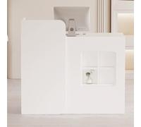 JIAOCKJIAO Comptoir de Réception, Comptoir de Vente Au Détail, Table de Réception avec Tiroirs, Comptoir Avant avec Compartiment de Rangement, pour Salon, Hall D'entrée, Magasin(Wit,47.2in/120cm)
