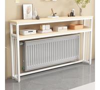 JIAOCKJIAO Étagère Longue À Placer Au-Dessus d'un Radiateur, Tablette Radiateur avec Double Espace de Rangement Supérieur, Console en Bois avec Structure Métallique(63x6x47in/160x15x120cm)