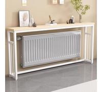 JIAOCKJIAO Étagère Longue À Placer Au-Dessus d'un Radiateur, Tablette Radiateur avec Double Espace de Rangement Supérieur, Console en Bois avec Structure Métallique(31x6x35in/80x15x90cm)