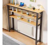 JIAOCKJIAO Étagère pour Cache-radiateur, Étagère de Rangement À Placer Au-Dessus des Radiateurs pour La Maison, Console D'entrée À 1, 2 Ou 3 Niveaux avec Cadre Métallique(Brown,31x8x49in/80x20x125cm)