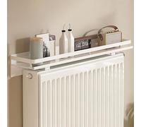 JIAOCKJIAO Flottante Tablette Radiateur sans Perçage, Étagère de Recouvrement pour Radiateur avec Garde-Corps, Table D'appoint en Métal Blanc À Placer Derrière Le Canapé(120cm/47in)