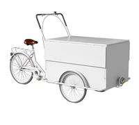 JIAOCKJIAO Stand de Marché Mobile Extérieur Sur Roues, Chariot de Vente de Produits Alimentaires avec Parasol et Grande Plateforme Pliable, pour Événements, Rues(Wit)