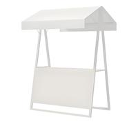 JIAOCKJIAO Stand de Marché Pliable avec Auvent, Présentoir Alimentaire Extérieur avec Grande Plateforme, Chariot Alimentaire Portable en Fer pour Marchés, Événements(Wit)