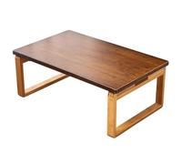 JIAOCKJIAO Table À Thé Pliante Portable en Bambou, Table Basse Japonaise pour S'asseoir et Méditer, Tables D'appoint de Chevet Ou Basse Robuste, pour Chambre(Brown A,100x55x31cm/39x22x12in)