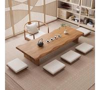 JIAOCKJIAO Table Basse Japonaise en Bois Massif, Table de Thé Rectangulaire de Style Tatami, Tables D'autel de Méditation pour Salon, Chaises Non Incluses(140x60cm/55.1x23.6in)