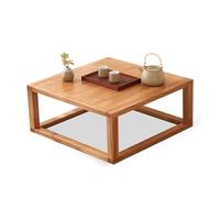 JIAOCKJIAO Table Basse Japonaise en Bois Tatami, Table de Salon Carrée pour Baie Vitrée avec Cadre Intégré, Tables Basse pour S'asseoir par Terre dans Le Salon(Natural,20x16x10in/50x40x25cm)