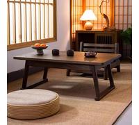 JIAOCKJIAO Table Basse Japonaise Pliable À Plateau Surbaissé, Table À Thé en Bois Prête À l'emploi pour S'asseoir sur Tatami, Tables À Manger Compactes et Portables(47x22in/120x55cm)