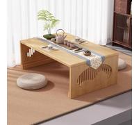 JIAOCKJIAO Table Basse Japonaise Pliable, Table de Sol, Table À Thé Tatami Pliante en Bambou, Tables Basse Portable pour Salon, Bureau, Salle de Thé(Natural,31x18x12in/80x47x30cm)