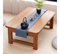 JIAOCKJIAO Table Basse Pliable, Table de Thé Japonaise en Bois, Table de Sol Portable Style Tatami, Coin Thé sous Une Fenêtre en Baie pour La Maison, Le Bureau(Natural,24x16x12in/60x40x30cm)
