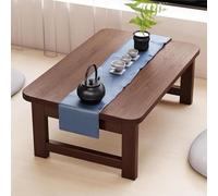 JIAOCKJIAO Table Basse Pliable, Table de Thé Japonaise en Bois, Table de Sol Portable Style Tatami, Coin Thé sous Une Fenêtre en Baie pour La Maison, Le Bureau(Brown,27x16x14in/70x40x35cm)